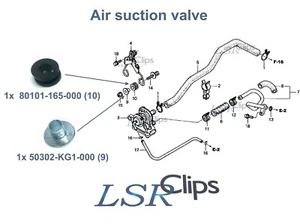 1x Honda CRF250X 2004-2009 air suction valve rubber grommets spacer collar - Picture 1 of 3