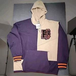 Puma Pullover Tye Hoodie Size Med Sweet Grape Color Block Embroidered Letter NWT - Picture 1 of 20