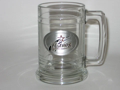 Houston Astros 15 ounce Glass Tankard Mug with Pewter Logo FREE SHIPPING!! Cover