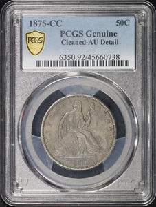 1875-CC Seated Liberty Half Dollar PCGS AU Details Cleaned - Picture 1 of 2
