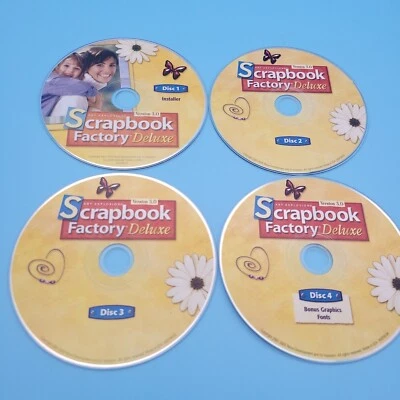 Scrapbook Factory Deluxe 4-CD-rom Set    Version 3.0      PC CD-Rom Software - Image 1 of 4