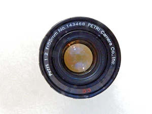 Vintage Petri C.C Auto 55mm f/2 Lens Petri Mount-Excellent Condition - Picture 1 of 2