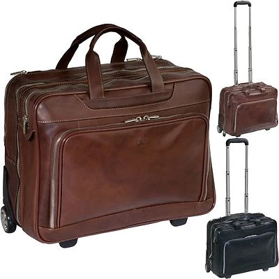 TONY PEROTTI Leder Trolley Pilotenkoffer Koffer Laptopfach Business Reise Tasche
