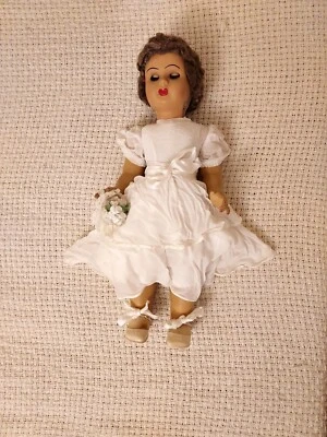 Bambola Antica Anni 60 Celluloide Modello Athena 80/85 Restaurata Con Difetti - Immagine 1 di 4