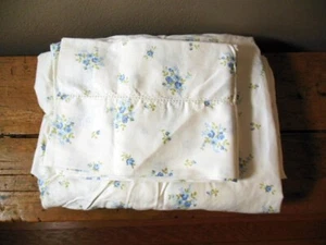 Lenzuolo matrimoniale Romantic Living e federa 1 ora fiori blu cotone nuovo - Foto 1 di 5
