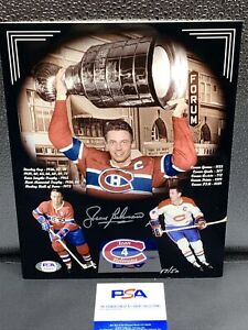 Jean Beliveau Signed Photo 8x10 HOF Collage LTD Ed. Montreal Canadiens PSA/DNA