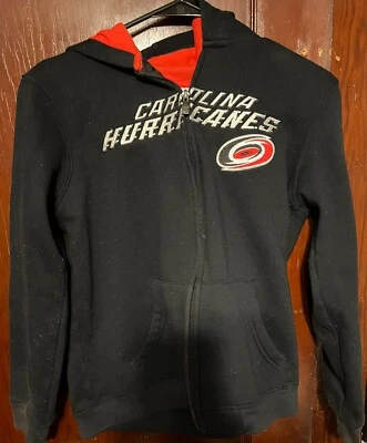 Carolina Hurricanes NHL Juvenil Cremallera Completa Sudadera con Capucha Talla Grande Negra con Forro Rojo con Capucha Foto 1 de 4