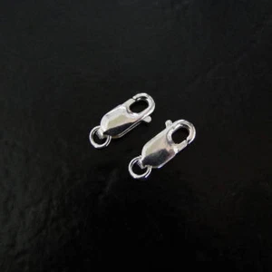 DOS anillos abiertos de plata esterlina de 14x5 mm broche de langosta, hechos en Italia - Imagen 1 de 1