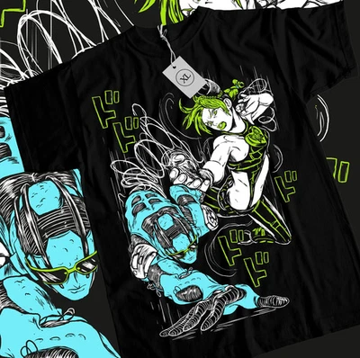Jolyne Cujoh JoJo's Bizarre Adventure T-Shirt JJBA Stone Ocean  T-Shirt - Black - Image 1 of 4