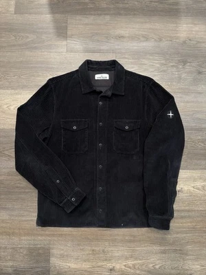 Stone Island Black Corduroy Overshirt - XL - Image 1 of 4