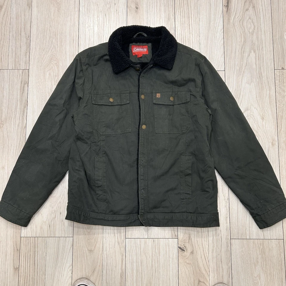 Coleman Ropa de Trabajo Chaqueta Para Hombre Grande Verde Forrada Sherpa Exterior Ropa de Trabajo Chaqueta Foto 1 de 4