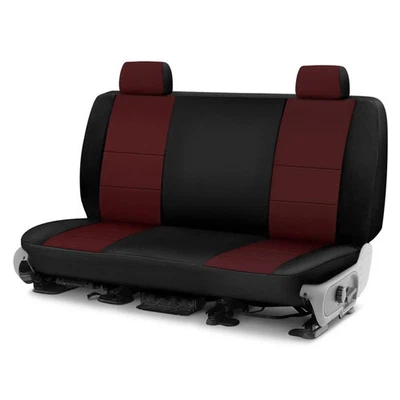 For Dodge Ram 3500 94-02 Neosupreme 1st Row Black & Wine Custom Seat Covers - Image 1 of 4