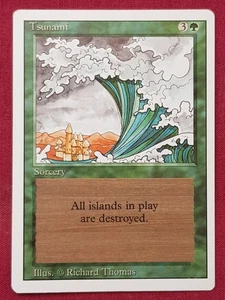 Magic The Gathering REVISED EDITION TSUNAMI green card MTG - Picture 1 of 2
