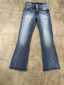 Pantalones de mezclilla para mujer negros con hebilla corte boot 53 talla 25 X 30 excelente estado 💙💙 - Imagen 1 de 12