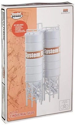 Model Power 186 2 Industrial Silos Kit HO - Image 1 of 2