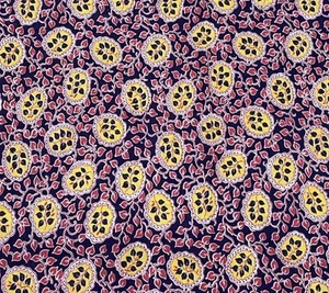 Vintage Feedsack Fabric Navy Yellow Floral .6Y #12 - Picture 1 of 5