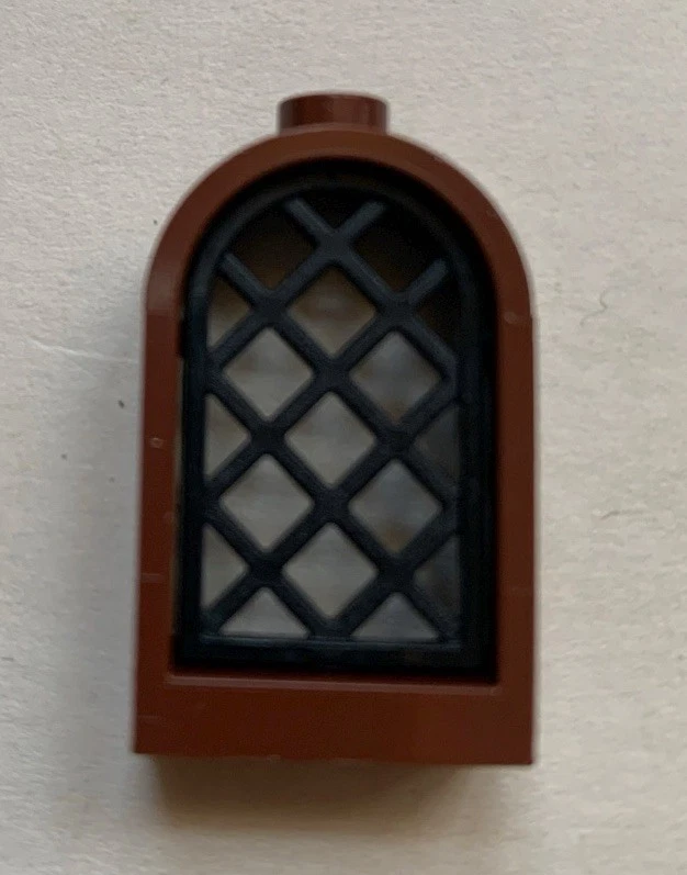 LEGO Reddish Brown 1x2x2 2/3 Round Curved Top Window 30044 - Image 1 of 1