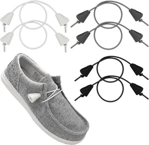 UamGlsob 3 Pairs Elastic Shoe Laces for Hey 14"/35cm, Black+white+grey - Picture 1 of 7