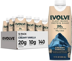 Evolve pflanzlicher Proteinshake, Vanilleschote, 20g 11 flüssige Unzen (12er Pack) - Bild 1 von 6