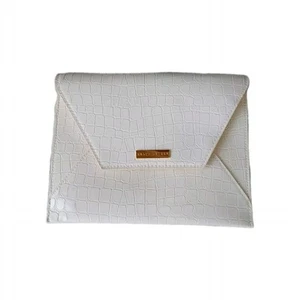 Woman By Ralph Lauren White Envelope Clutch Faux Crocodile 9" By 7" - Picture 1 of 6