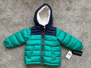 Sequoia Cyan Green Two-Tone Puffer Toddler Winter Jacket - Size: 24 Months - Picture 1 of 9