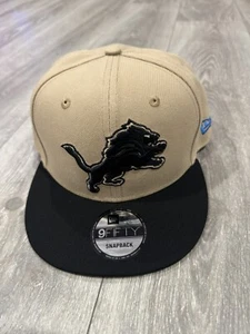 Detroit Lions New Era 9Fifty SnapBack Adjustable Hat  Tan/Black Color - Picture 1 of 4