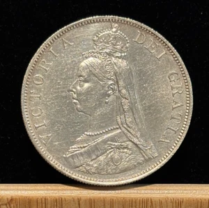 GREAT BRITAIN Double Florin 1887, Victoria Jubilee, UNC (Obverse Cleaned?) A4 - Picture 1 of 2