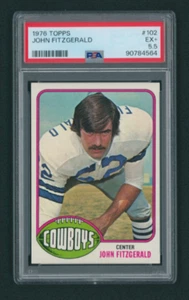 1976 Topps John Fitzgerald #102 PSA 5.5 EX+ DALLAS COWBOYS NEWEST LABEL - Picture 1 of 2