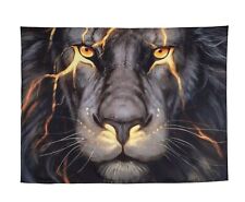 60x80" Golden Cool Lion King Painting Wall Tapestry Hippie Art Tapestry