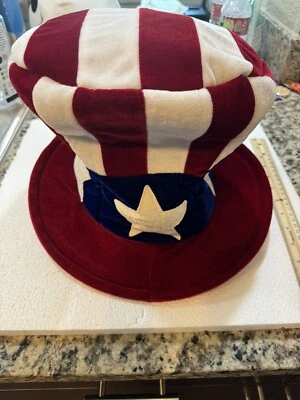 Chapéu estilo chapeleiro louco estrelas e listras EUA - Imagem 1 de 4