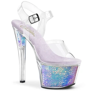 Pleaser Exotic Dancing, Ankle Strap Stiletto 7" Heel Platform Sandal. SKY-308MC - Picture 1 of 2