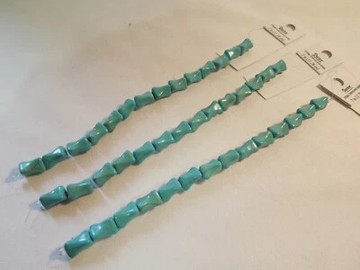 Darice Turquoise Tube Beads 11mm x 8mm 3 Strands 42 Pieces NEW! - Image 1 of 4