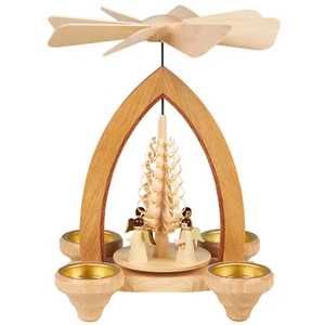 Pyramide Lorenz Weihnachtspyramide Engel Teelicht Erzgebirge Seiffen Holz 25 cm - Bild 1 von 1