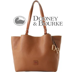 Dooney & Bourke Flynn Caramel Pebble Grain Tote Bag - Picture 1 of 12