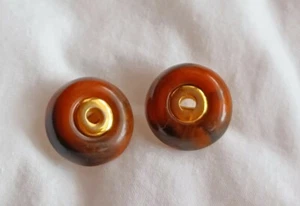 Gold Crown Trifari  Clip On Faux Tortoise shell Earrings Lucite?? - Picture 1 of 5