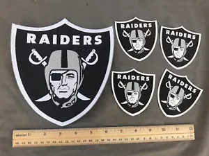 LOTE DE 4 PEGATINAS Oakland/Las Vegas Raiders... Hierro/Coser Bordado - Imagen 1 de 3