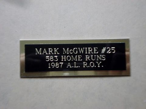 Mark McGwire Nameplate For A Baseball Card Plaque, Ball Cube Or Photo 1" X 3" Cover