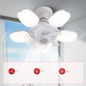 Silent E27 Ceiling Fan Light Electric Fan Chandelier Restaurant - Picture 1 of 12