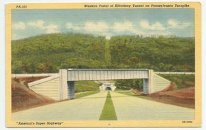 Western Portal Kittatinny Tunnel on Pennsylvania Turnpike Postcard Vintage  - Picture 1 of 2