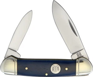 Rough Rider Blue Smooth Bone Canoe 440 Stainless 2 Blade Pocket Knife RR1949 - Picture 1 of 1