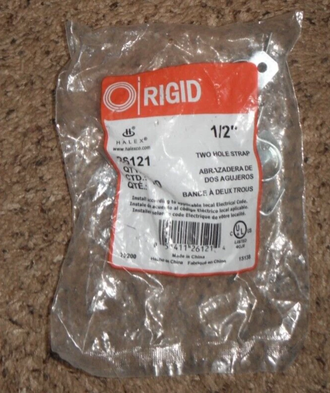 lot of (10).1/2”   Emt/Ridgid 2- hole pipe strap, Conduit Strap - Image 1 of 1