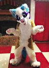 6' Dog Mascot Costume FOX Fursuit For Long Fur Dog Wolf Husky Cosplay Game Dress