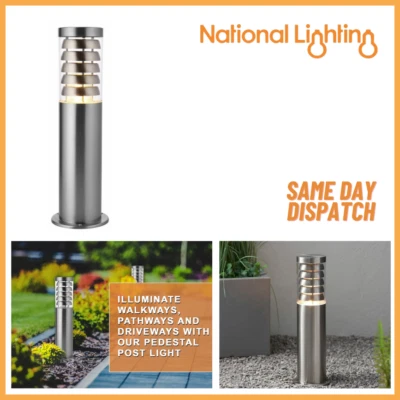 TANGO LED Bollard Post Light E27 Waterproof Stainless Steel Outdoor Garden Light - Image 1 of 4
