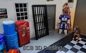 ECB 3D Printing 1/24 or 1/25 Scale Cell Door For Garage, House, Jailhouse Dioram - Picture 1 of 3