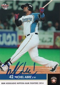 MICHEL ABREU SIGNED AUTO'D 2014 BBM CARD #56 HOKKAIDO NIPPON HAM FIGHTERS NPB - Picture 1 of 3