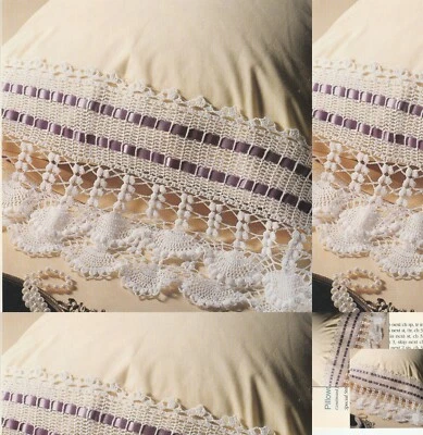 Funda de Almohada Bordes - 2 Diseños - Talla 10 Hilo de Algodón - Patrón Crochet SOLO Foto 1 de 2