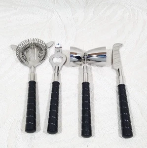 DE COLECCIÓN 4 PIEZAS NOVEDAD JUEGO DE VAJILLA DE BAR DE AGARRE DE PALO DE GOLF DE COLECCIÓN UTENSILIOS MEZCLADOR DE CÓCTELES HERRAMIENTAS - Imagen 1 de 12