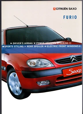 Citroen Saxo Furio 1.4i Limited Edition 2001 UK Market Sales Brochure - Image 1 of 2