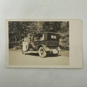 Antique Car Automobile Woman Family Real Photo Postcard RPPC Photograph - Picture 1 of 5