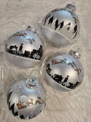 Christbaumkugel Weihnachtskugel Christbaumschmuck Krebs Lauscha silber Rentier - Bild 1 von 4